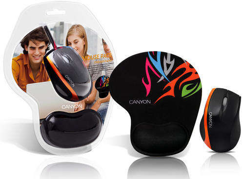 Canyon 800dpi Optical mouse + Mouse Pad ORANGE