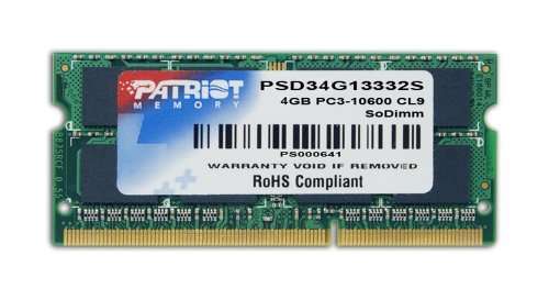 Patriot 4GB PC3-10600 DDR3 1333Mhz SO-Dimm