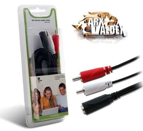 Canyon Audio Cable 2 x RCA (M)  1 x 3.5 mm jack (F), 2 m