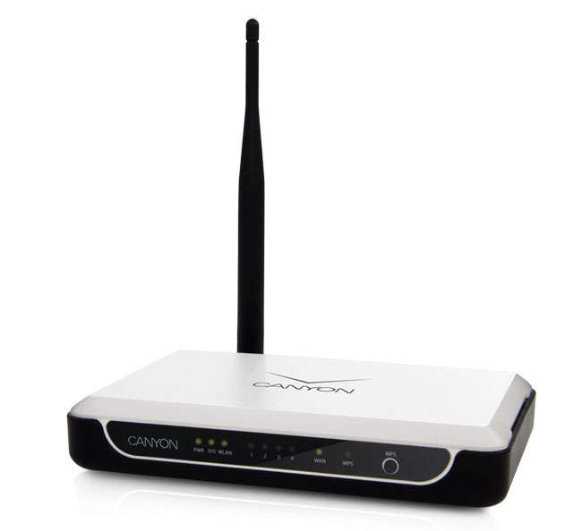 Canyon Wireless Router 150 Mbps, 1 x Wan , 4 X LAN IEEE 802.11B/IEEE 802.11G Ethernet/Fast Etherne