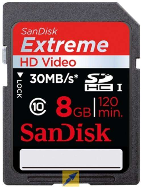 SanDisk Extreme HD Video, SDHC, 30MB 8GB Card