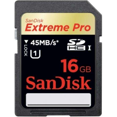 SanDisk Extreme Pro, SDHC, 45MB/s 16GB Card