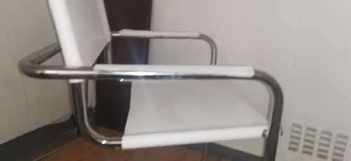 Vintage Marcel Breuer S34 Genuine White Leather Cantilever Tubular Chrome Armchair Bauhaus Mart Stam