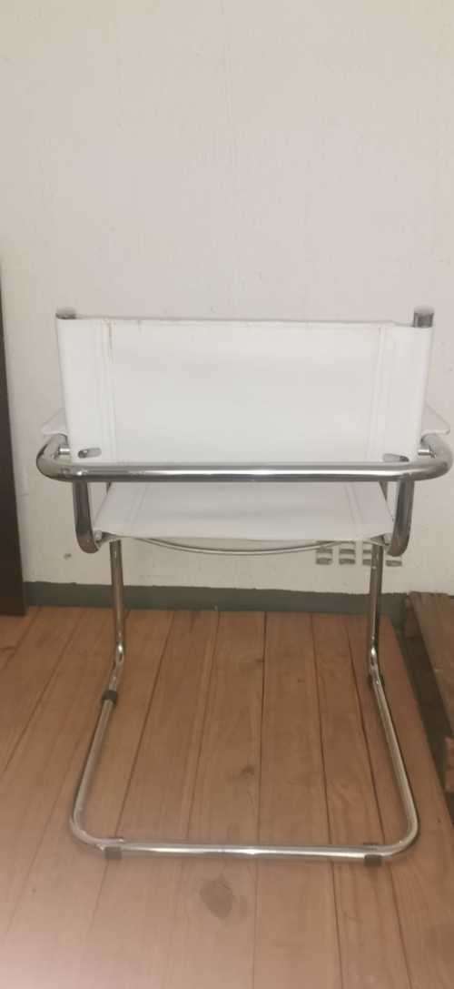 Vintage Marcel Breuer S34 Genuine White Leather Cantilever Tubular Chrome Armchair Bauhaus Mart Stam