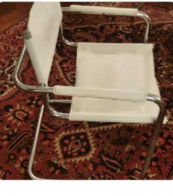 Vintage Marcel Breuer S34 Genuine White Leather Cantilever Tubular Chrome Armchair Bauhaus Mart Stam
