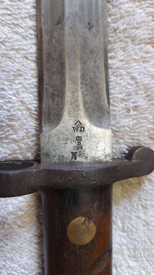 Vintage WWI Bayonet with Scabbard.