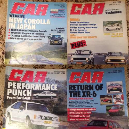 4x Vintage 80's 'Car' Magazines