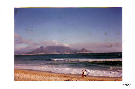 PICTURE OF TABLE MOUNTAIN FROM BLOUBERG BEACH. PICTURE IS MARKED. SOME CREASE MARKS.