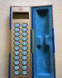SILVER AND BLUE POCKET CALCULATOR (WIMPY).