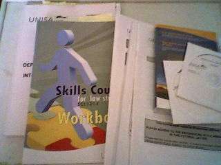 UNISA. COLLEGE OF LAW STUDY GUIDES. SKILLS COURSE FOR LAW STUDENTS.DVDS, ASSIGNMENTS.NOTES IN BOOKS.