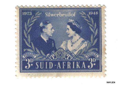 1948 SILVER WEDDING. A USED PAIR OF STAMPS.