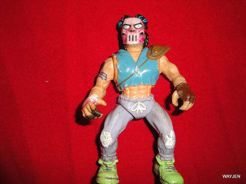 HOCKEY GUY FROM TMNT. LOOKS LIKE HE WAS ATTACKED BY GRAFFITI ARTISTS.