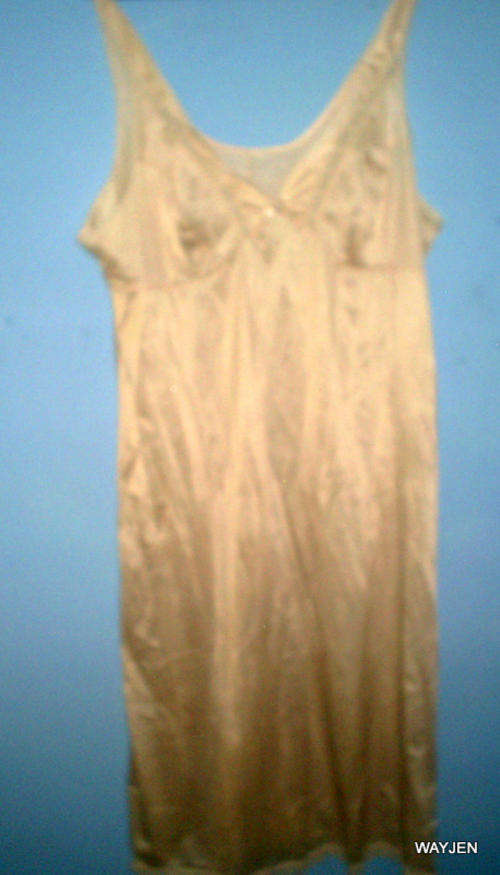 VINTAGE FULL LENGTH PETTICOAT. SHELLEY BUST SIZE 107. BEIGE