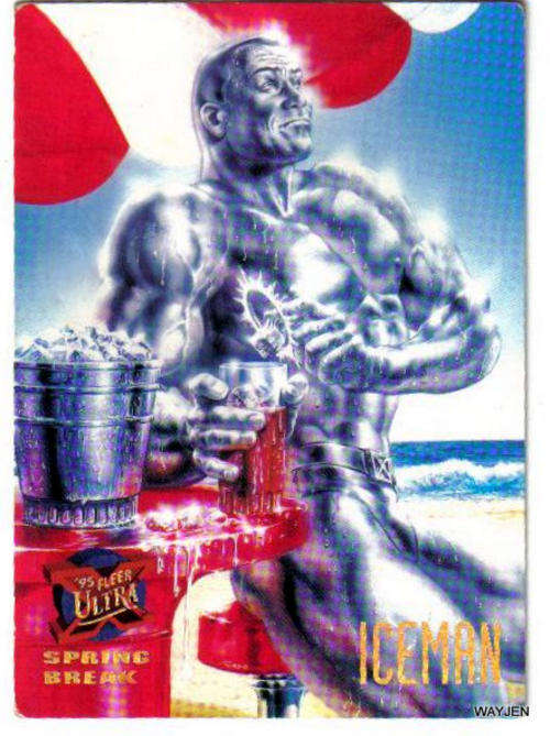 X-MEN.MARVEL COMICS. ICEMAN SPRING BREAK TRADING CARD. NO.143. '95 FLEER ULTRA.