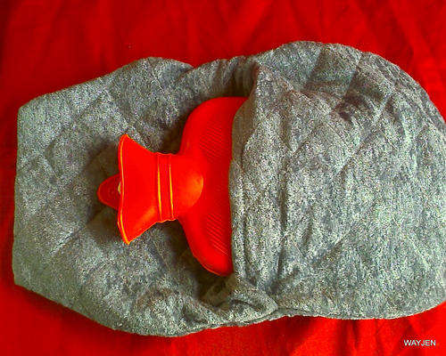 PADDED HOT WATER BOTTLE WARMERS. JUST SLIDE THE BOTTLE INSIDE. CAN BE USED AS A PEG BAG TOO.