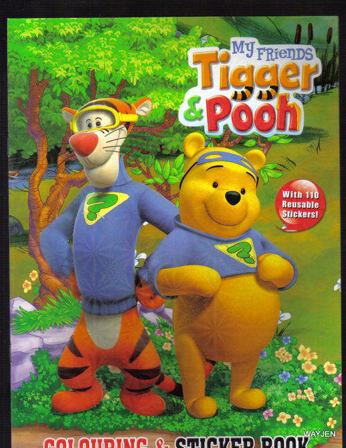 WINNIE THE POOH. MY FRIENDS TIGGER AND POOH COLORING AND STICKER BOOK. 110 REUSABLE STICKERS.