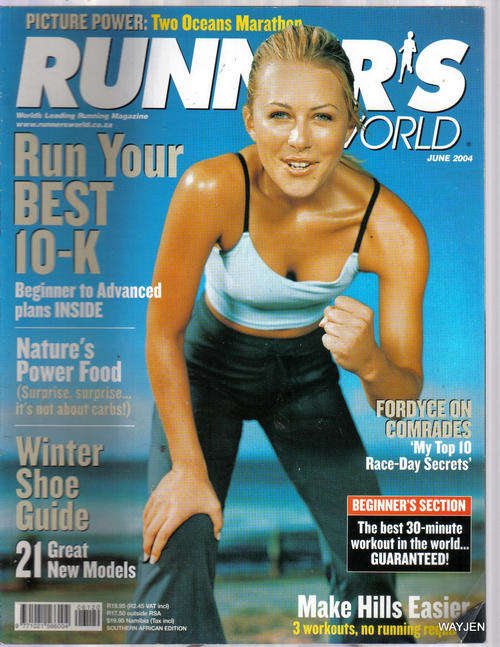 RUNNER'S WORLD MAGAZINE. JUNE 2004. FULL OF INTERESTING ARTICLES. SOME WEAR TO MAGAZINE.