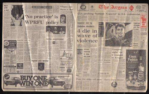 THE ARGUS SUBSCRIPTION NEWSPAPER. SMALL. DATED TUESDAY, SEPTEMBER 16, 1980.SLIGHT WEAR.DISCOLORATION