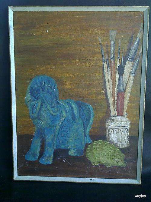 OIL/ACRYLIC PAINTING ON BOARD. NO DESCRIPTION OR NAME GIVEN.42 X 31,5cm SOME MARKS.