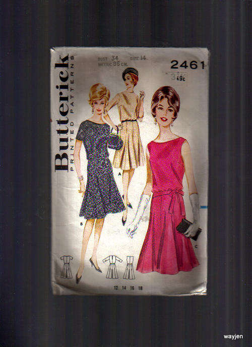 BUTTERICK SEWING PATTERN. 2461. BUST 34. SIZE 14. METRIC 86cm.