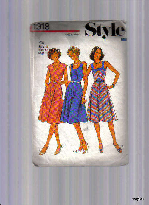 STYLE SEWING PATTERN. 1918. MISS SIZE 12. BUST 87.