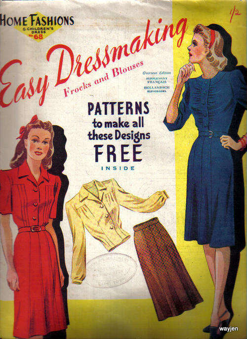HOME FASHIONS AND CHILDREN'S DRESS No. 68. EASY DRESSMAKING. PATTERN INSIDE. VERY OLD. SOME DAMAGE.