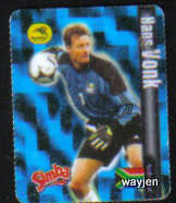 HANS VONK TRADING CARD. BAFANA BAFANA. SIMBA WORLD SOCCER ICON CARD.