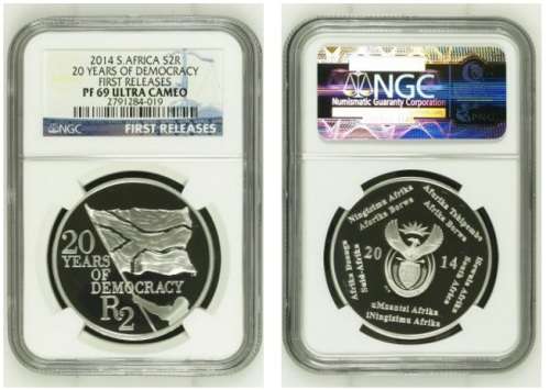 Lot of 9 South African Coins (R1/R2/R5)