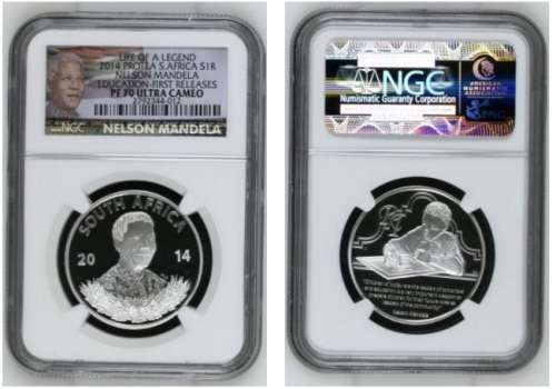 Lot of 9 South African Coins (R1/R2/R5)