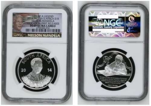 Lot of 9 South African Coins (R1/R2/R5)