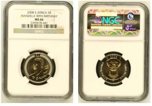 Lot of 9 South African Coins (R1/R2/R5)