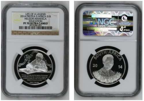 Lot of 9 South African Coins (R1/R2/R5)