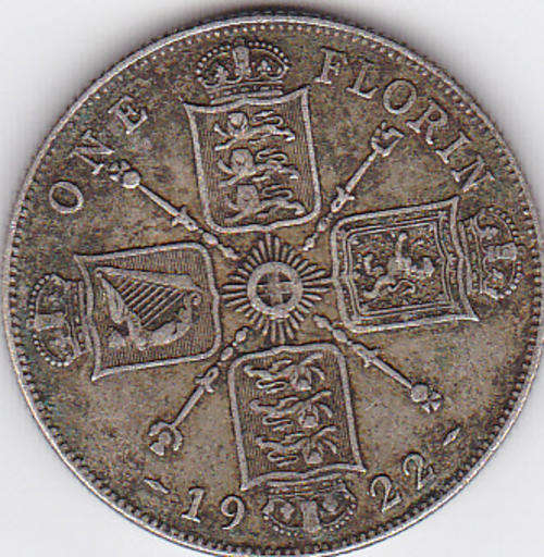 ONE FLORIN 1922 GREAT BRITAIN