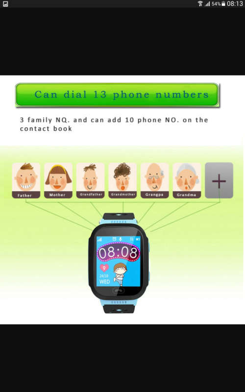 Kids smart touch screen Gps watch - Blue