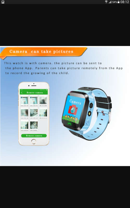 Kids smart touch screen Gps watch - Blue