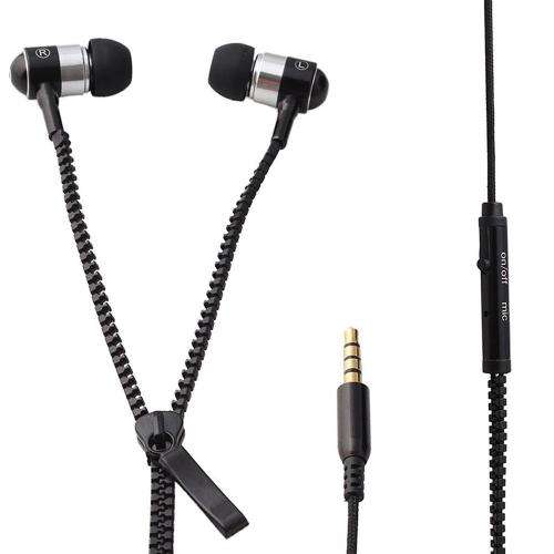 Zipper Earphones Black