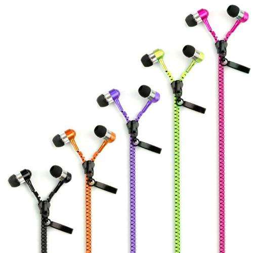 Zipper Earphones Black