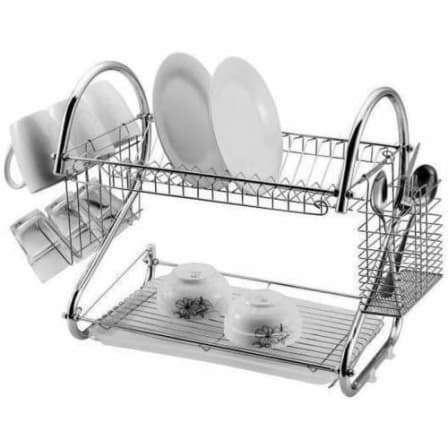 Kitchen Two-Tier Stainless Steel Dish Rack