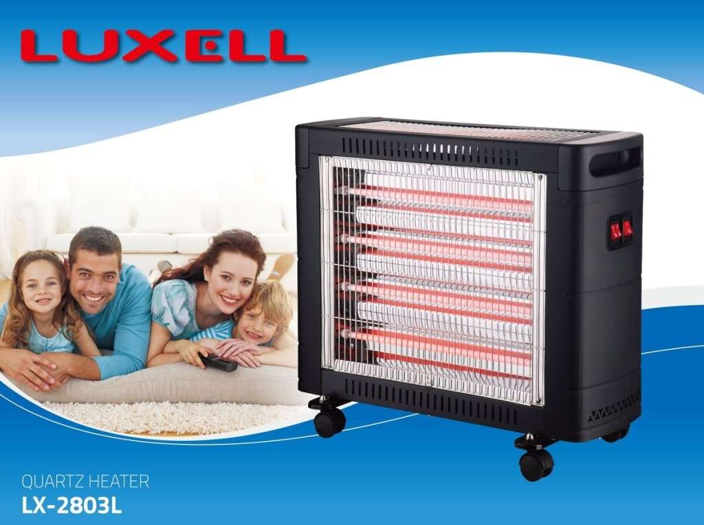 LUXELL - 6 Bar Heater with Safety Switch - Medium Size - Powerful - 2400W - LX-2803L