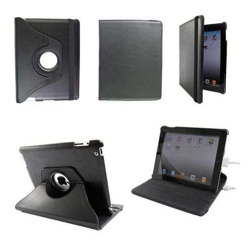 Ipad 2/3 360 Rotatable Leather Cover - Black