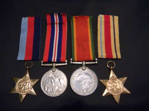 WW2 Set of 4 Medals with ribbons awarded to J A T Colverd 102234