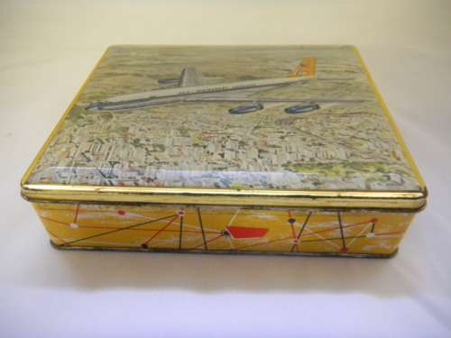 Assorted Military Badges and Insignia in collectible tin