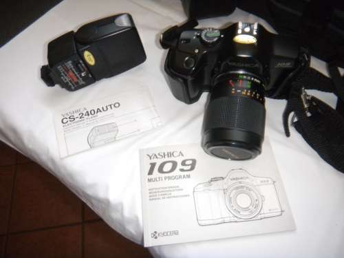 VINTAGE YASHICA 109 Multi-Program 35mm SLR Camera and Acessories