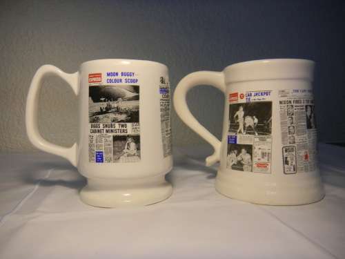 VINTAGE BEER MUGS - S A ASSOCIATED NEWSPAPERS - 1973