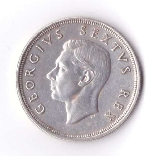 1948 UNION OF SOUTH AFRICA SILVER 5 SHILLING COIN
