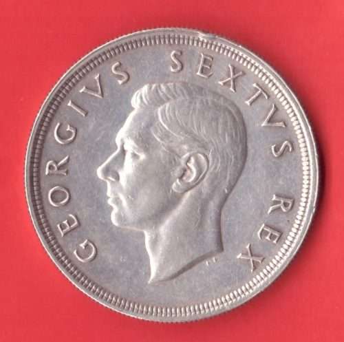 1948 UNION OF SOUTH AFRICA SILVER 5 SHILLING COIN