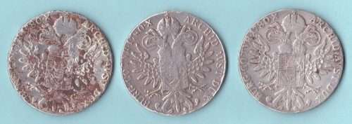 THREE MARIA THERESA 1780 COINS - see details below