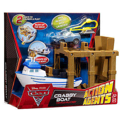 Disney Pixar Cars 2 CRABBY BOAT ACTION AGENTS FINN