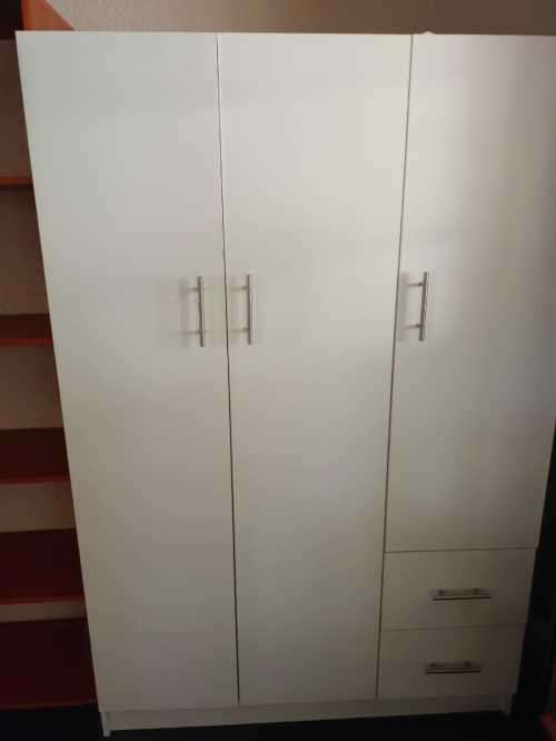 3 Door White Wardrobe