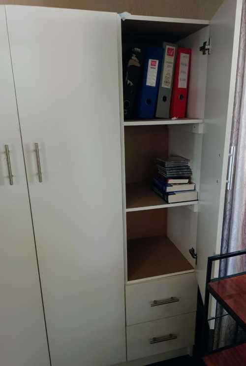 3 Door White Wardrobe